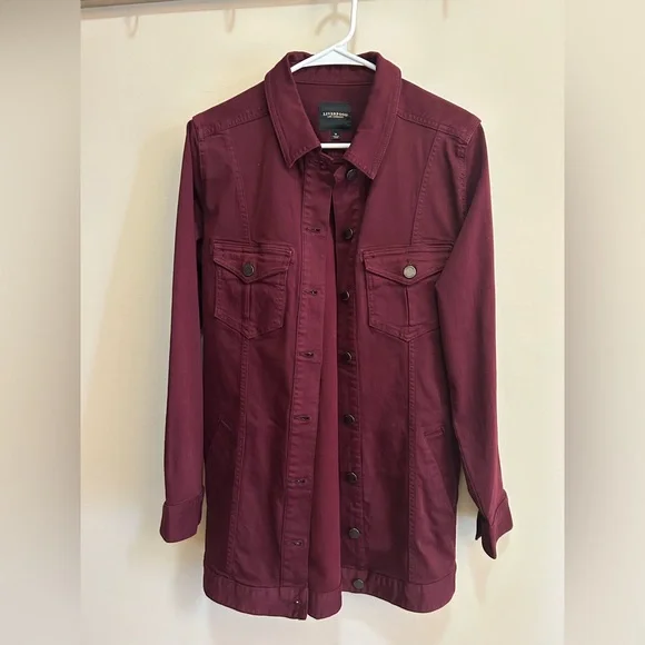 Liverpool Longline Jean Jacket - Ruby/Wine - Picture 3 of 13